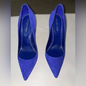 Sergio Rossi Navy blue suede pumps 105